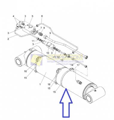 Гидроцилиндр подъёма стрелы UP3164 IT-180 ИНМАН ИТ-180 Palfinger